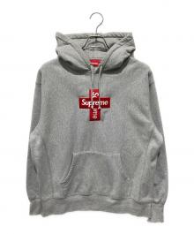 SUPREME（シュプリーム）の古着「クロス ボックス ロゴ フーデッド スウェットシャツ "グレー"」｜グレー