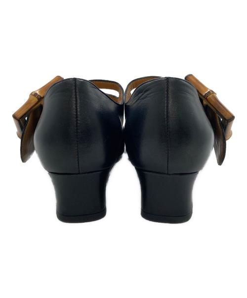 GUCCI（グッチ）GUCCI (グッチ) バンブーバックルストラップパンプス ブラック サイズ:37の古着・服飾アイテム