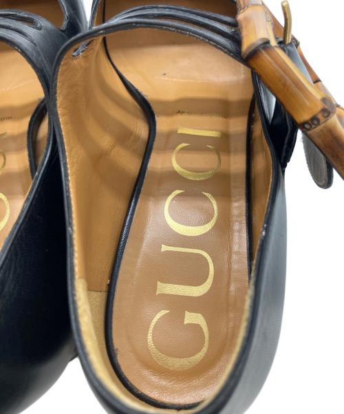GUCCI（グッチ）GUCCI (グッチ) バンブーバックルストラップパンプス ブラック サイズ:37の古着・服飾アイテム