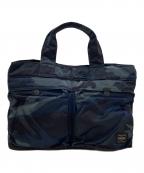 PORTERポーター）の古着「タンカー30thアニバーサリートートバッグ」｜ブルー×ブラック/ウッドランドネイビー