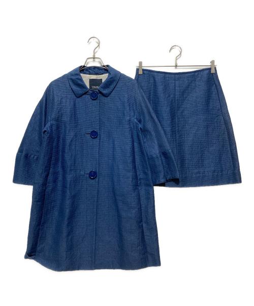 'S Max Mara（エスマックスマーラ）'S Max Mara (エスマックスマーラ) シルクリネン混セットアップ ブルー サイズ:Mの古着・服飾アイテム