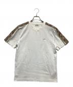 BURBERRYバーバリー）の古着「チェックトリム コットンTシャツ」｜ホワイト