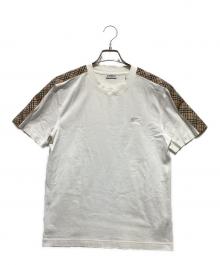 BURBERRY（バーバリー）の古着「チェックトリム コットンTシャツ」｜ホワイト