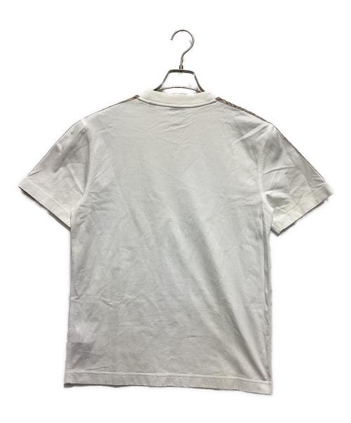 BURBERRY（バーバリー）BURBERRY (バーバリー) チェックトリム コットンTシャツ ホワイト サイズ:Mの古着・服飾アイテム