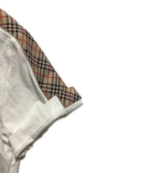 BURBERRY（バーバリー）BURBERRY (バーバリー) チェックトリム コットンTシャツ ホワイト サイズ:Mの古着・服飾アイテム
