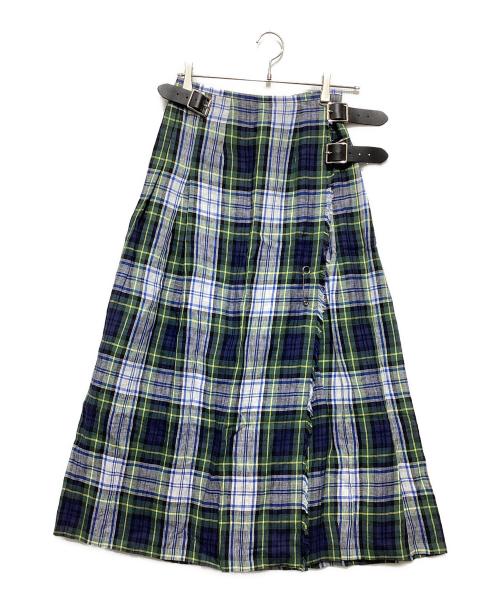 O'NEIL OF DUBLIN（オニールオブダブリン）O'NEIL OF DUBLIN (オニールオブダブリン) チェックラップスカート ブルー サイズ:XSの古着・服飾アイテム
