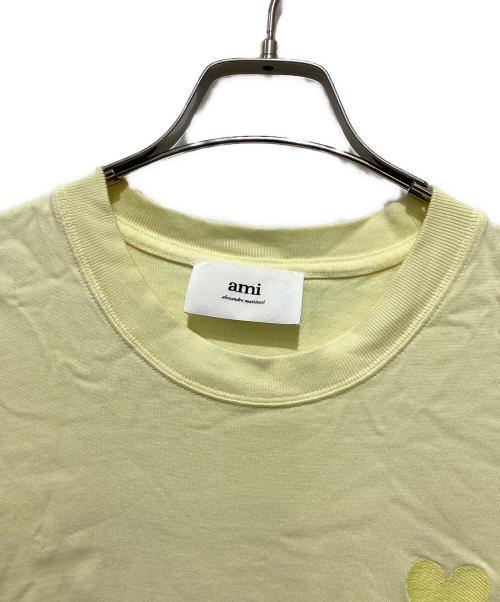 AMI PARIS（アミ パリス）AMI PARIS (アミ パリス) ハートロゴ刺繍Tシャツ イエロー サイズ:Ｓの古着・服飾アイテム