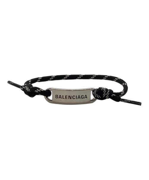 BALENCIAGA（バレンシアガ）BALENCIAGA (バレンシアガ) プレートブレスレット ブラックの古着・服飾アイテム