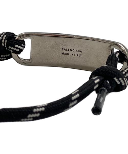 BALENCIAGA（バレンシアガ）BALENCIAGA (バレンシアガ) プレートブレスレット ブラックの古着・服飾アイテム