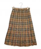 Burberry'sバーバリー）の古着「ノバチェック プリーツスカート」｜ブラウン