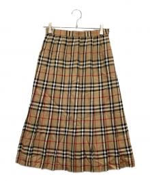 Burberry's（バーバリー）の古着「ノバチェック プリーツスカート」｜ブラウン
