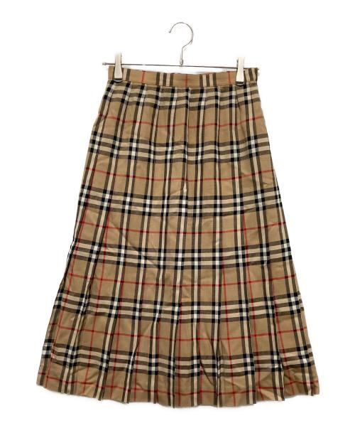 Burberry's（バーバリー）Burberry's (バーバリー) ノバチェック プリーツスカート ブラウン サイズ:9ARの古着・服飾アイテム