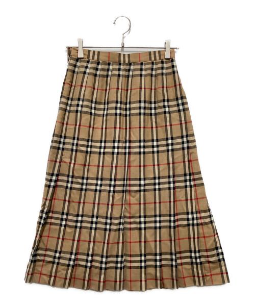 Burberry's（バーバリー）Burberry's (バーバリー) ノバチェック プリーツスカート ブラウン サイズ:9ARの古着・服飾アイテム