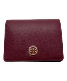TORY BURCH（トリーバーチ）の古着「バイカラーコンパクトウォレット」｜ボルドー×ネイビー