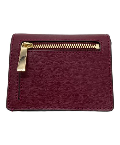 TORY BURCH（トリーバーチ）TORY BURCH (トリーバーチ) バイカラーコンパクトウォレット ボルドー×ネイビー サイズ:OneSizeの古着・服飾アイテム