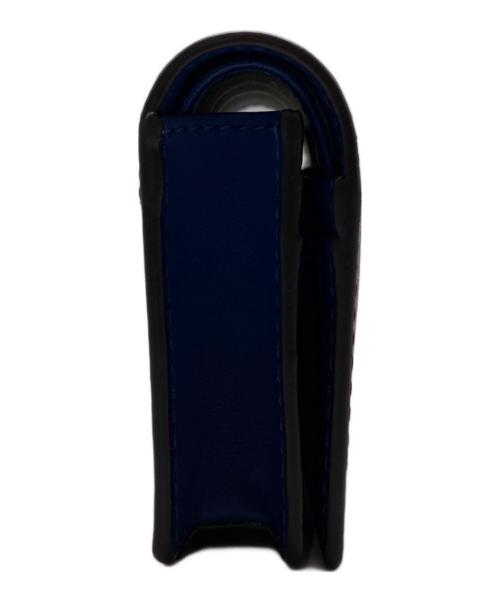 TORY BURCH（トリーバーチ）TORY BURCH (トリーバーチ) バイカラーコンパクトウォレット ボルドー×ネイビー サイズ:OneSizeの古着・服飾アイテム