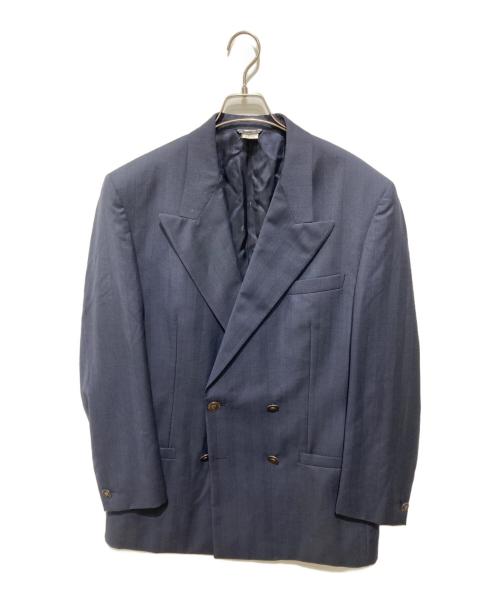 GIANNI VERSACE（ジャンニ・ヴェルサーチ）GIANNI VERSACE (ジャンニ・ヴェルサーチ) メデューサボタンダブルブレザーセットアップ ネイビー サイズ:48の古着・服飾アイテム