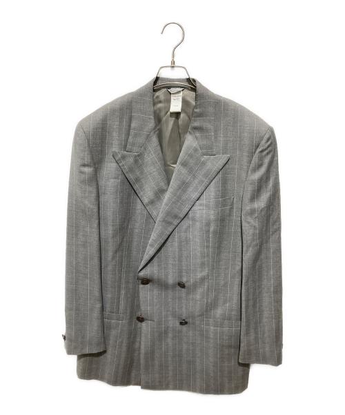 GIANNI VERSACE（ジャンニ・ヴェルサーチ）GIANNI VERSACE (ジャンニ・ヴェルサーチ) メデューサボタンダブルブレザーセットアップ グレー サイズ:48の古着・服飾アイテム