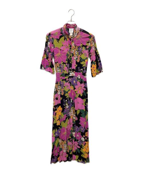 patou（パトゥ）Patou (パトゥ) 総柄ワンピース パープル サイズ:36の古着・服飾アイテム