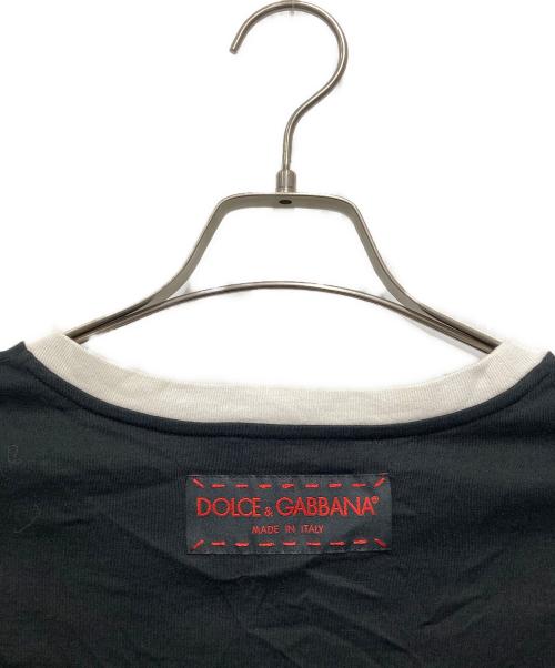 DOLCE & GABBANA（ドルチェ＆ガッバーナ）DOLCE & GABBANA (ドルチェ＆ガッバーナ) キャットプリントリンガーTシャツ ブラック サイズ:36の古着・服飾アイテム