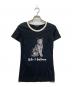 DOLCE & GABBANA（ドルチェ＆ガッバーナ）の古着「キャットプリントリンガーTシャツ」｜ブラック