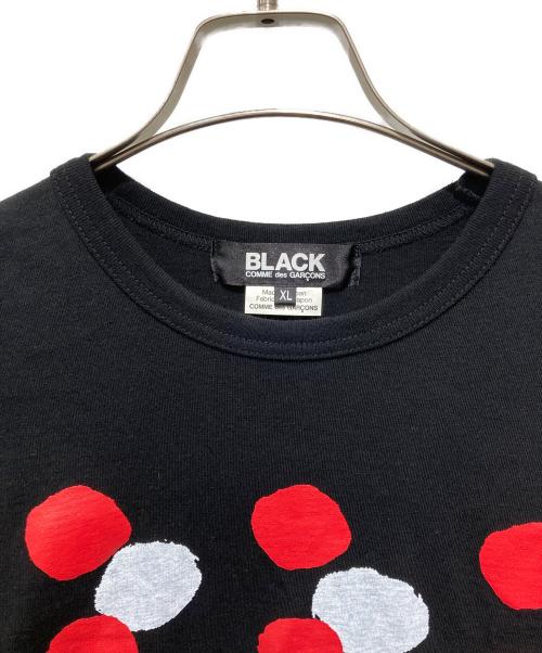 BLACK COMME des GARCONS（ブラックコムデギャルソン）BLACK COMME des GARCONS (ブラックコムデギャルソン) フィリップパゴウスキー ドットプリント Tシャツ ブラック サイズ:XLの古着・服飾アイテム