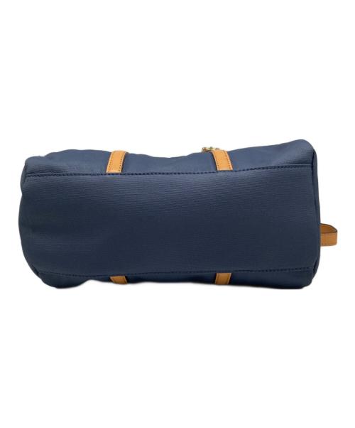 TORY BURCH（トリーバーチ）TORY BURCH (トリーバーチ) 切替ストロー2WAYバッグ ネイビー×ブラウンの古着・服飾アイテム
