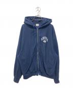 blurhms ROOTSTOCK×B-SHOPブラームスルーツストック×ビショップ）の古着「〈別注〉ビッグスウェットジップパーカー」｜ブルー