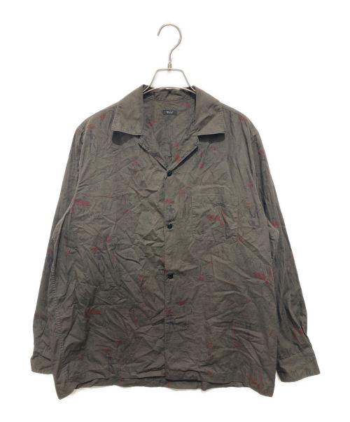 Wild Life Tailor（ワイルドライフテイラー）Wild Life Tailor (ワイルドライフテイラー) ダークカラー ロングスリーブ アロハシャツ ブラウン サイズ:Lの古着・服飾アイテム