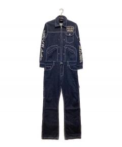 VANSON ストライプ オーバーオール 中古・古着通販】VANSON (バンソン) デニムストライプオールインワン