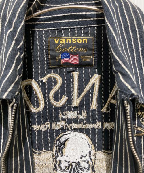 VANSON（バンソン）VANSON (バンソン) デニムストライプオールインワン ネイビー サイズ:Mの古着・服飾アイテム