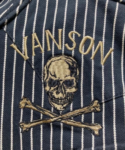 VANSON（バンソン）VANSON (バンソン) デニムストライプオールインワン ネイビー サイズ:Mの古着・服飾アイテム