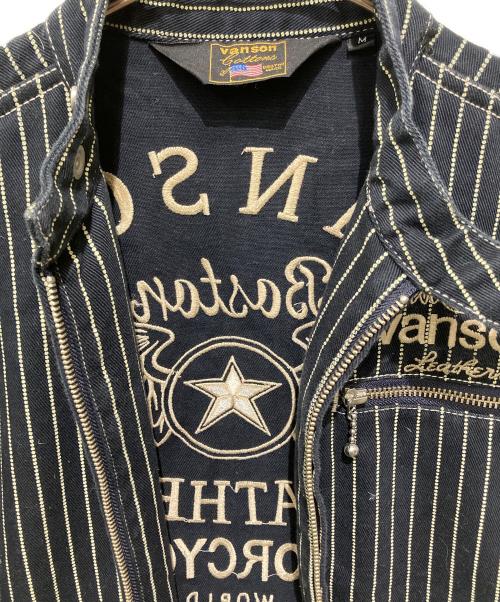 VANSON（バンソン）VANSON (バンソン) デニムストライプオールインワン ネイビー サイズ:Mの古着・服飾アイテム