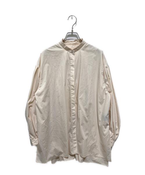 LE PHIL（ル フィル）LE PHIL (ル フィル) ライトタイプライターギャザーブラウス ベージュ サイズ:FREEの古着・服飾アイテム