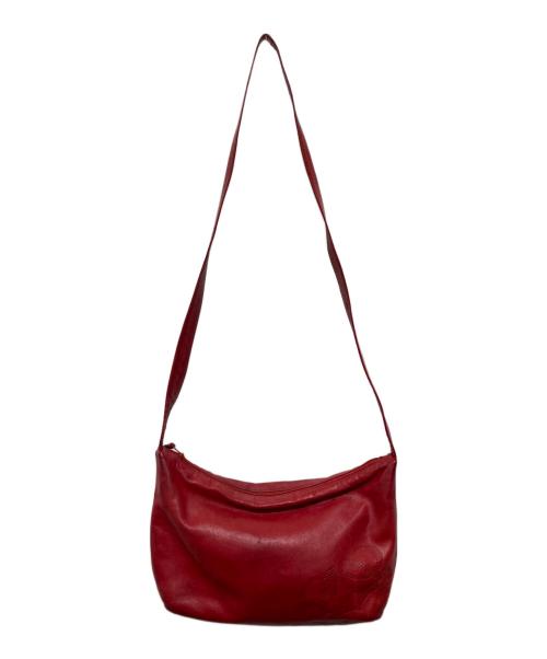 LOEWE（ロエベ）LOEWE (ロエベ) アナグラムレザーショルダーバッグ レッドの古着・服飾アイテム