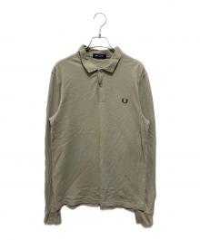 FRED PERRY（フレッドペリー）の古着「ロゴ刺繍長袖ポロシャツ」｜カーキ