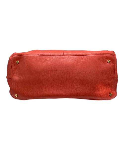TORY BURCH（トリーバーチ）TORY BURCH (トリーバーチ) ロゴプレートレザートートバッグ レッドの古着・服飾アイテム