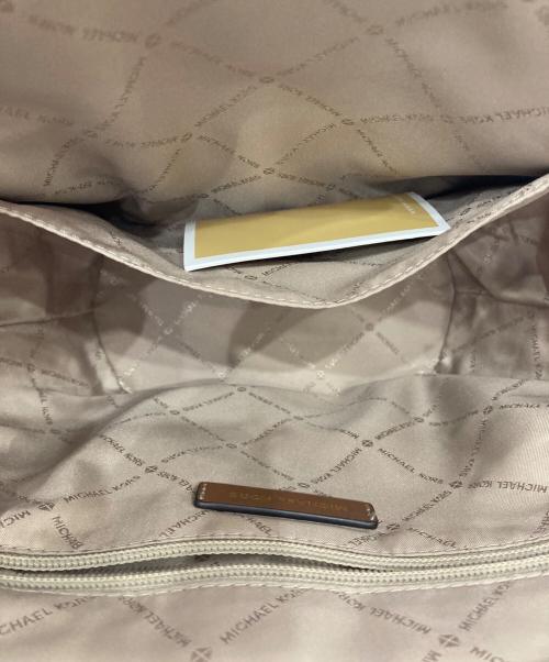 MICHAEL KORS（マイケル・コース）MICHAEL KORS (マイケル・コース) ストローレザースモールバッグポーシャ ベージュ×ブラウンの古着・服飾アイテム