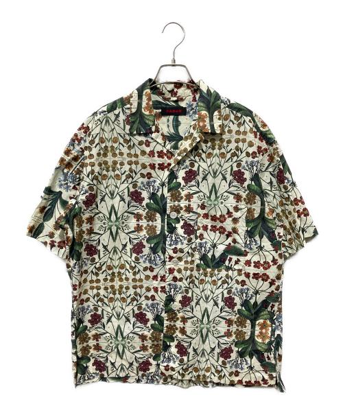 CABAN（キャバン）CABAN (キャバン) グリーンシャワー総柄シャツ ベージュ サイズ:Ｍの古着・服飾アイテム