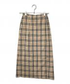 BURBERRY LONDONバーバリーロンドン）の古着「ノバチェックウールスカート」｜ベージュ