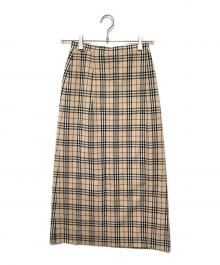 BURBERRY LONDON（バーバリーロンドン）の古着「ノバチェックウールスカート」｜ベージュ