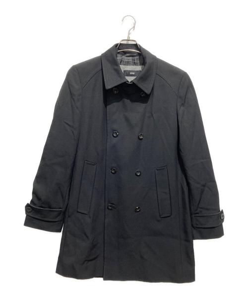 BOSS HUGO BOSS（ボス ヒューゴボス）BOSS HUGO BOSS (ボス ヒューゴボス) ウールハーフコート ブラック サイズ:48の古着・服飾アイテム
