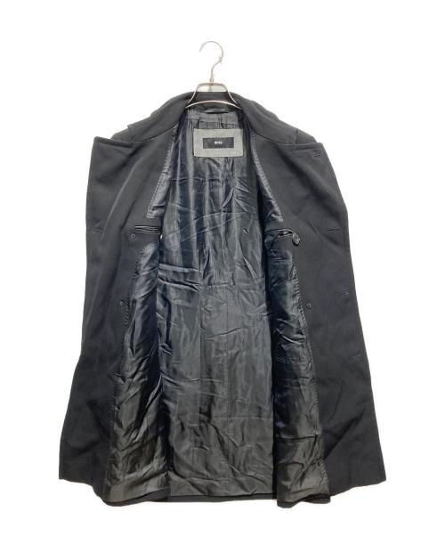 BOSS HUGO BOSS（ボス ヒューゴボス）BOSS HUGO BOSS (ボス ヒューゴボス) ウールハーフコート ブラック サイズ:48の古着・服飾アイテム