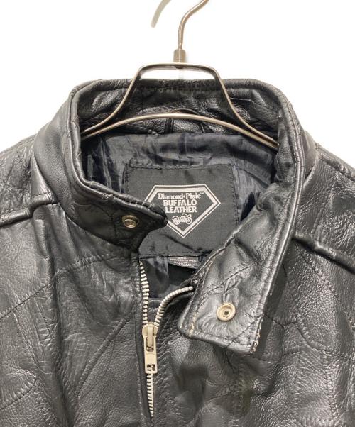 Diamond Plate（ダイヤモンドプレート）diamond plate (ダイヤモンドプレート) レザージャケット ブラック サイズ:Lの古着・服飾アイテム