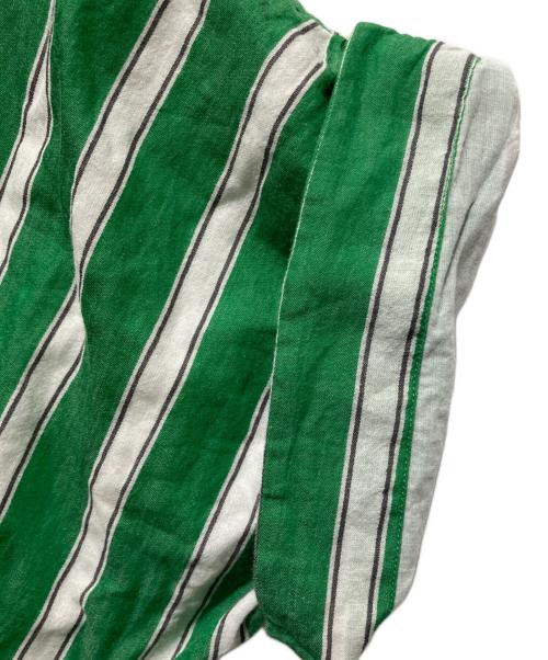 ne quittez pas（ヌキテパ）ne quittez pas (ヌキテパ) Cotton Voile Stripe Waist Gather Dress グリーン サイズ:Mの古着・服飾アイテム