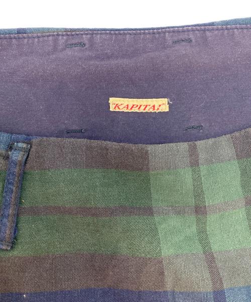 KAPITAL（キャピタル）KAPITAL (キャピタル) ハイウエストチェックパンツ カーキ サイズ:Ｓの古着・服飾アイテム