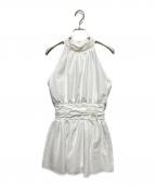 darichダーリッチ）の古着「アメスリギャザーフレアミニワンピース」｜ホワイト