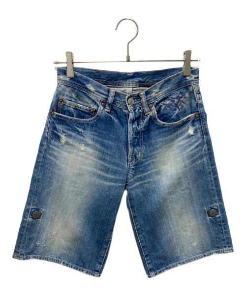 Hysteric Glamour（ヒステリックグラマー）Hysteric Glamour (ヒステリックグラマー) ダメージ加工デニムショートパンツ インディゴ サイズ:xxsの古着・服飾アイテム