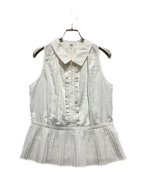 HER LIP TO（ハーリップトゥ）HER LIP TO (ハーリップトゥ) マノンプリーテッドペプラムトップ ホワイト サイズ:Ｍの古着・服飾アイテム