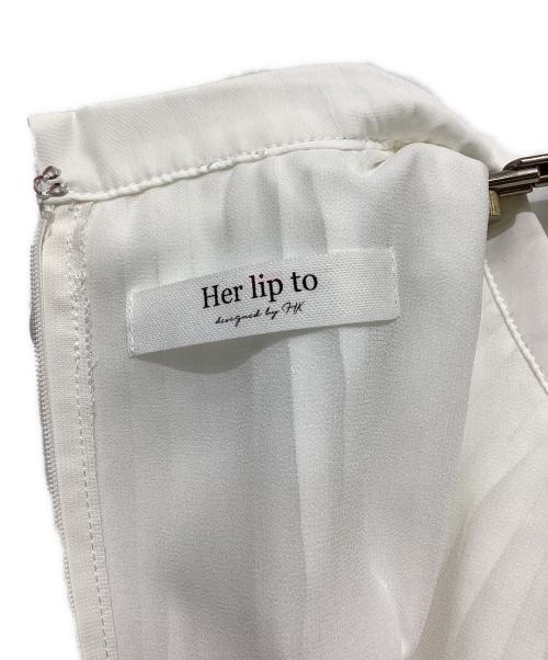 HER LIP TO（ハーリップトゥ）HER LIP TO (ハーリップトゥ) マノンプリーテッドペプラムトップ ホワイト サイズ:Ｍの古着・服飾アイテム